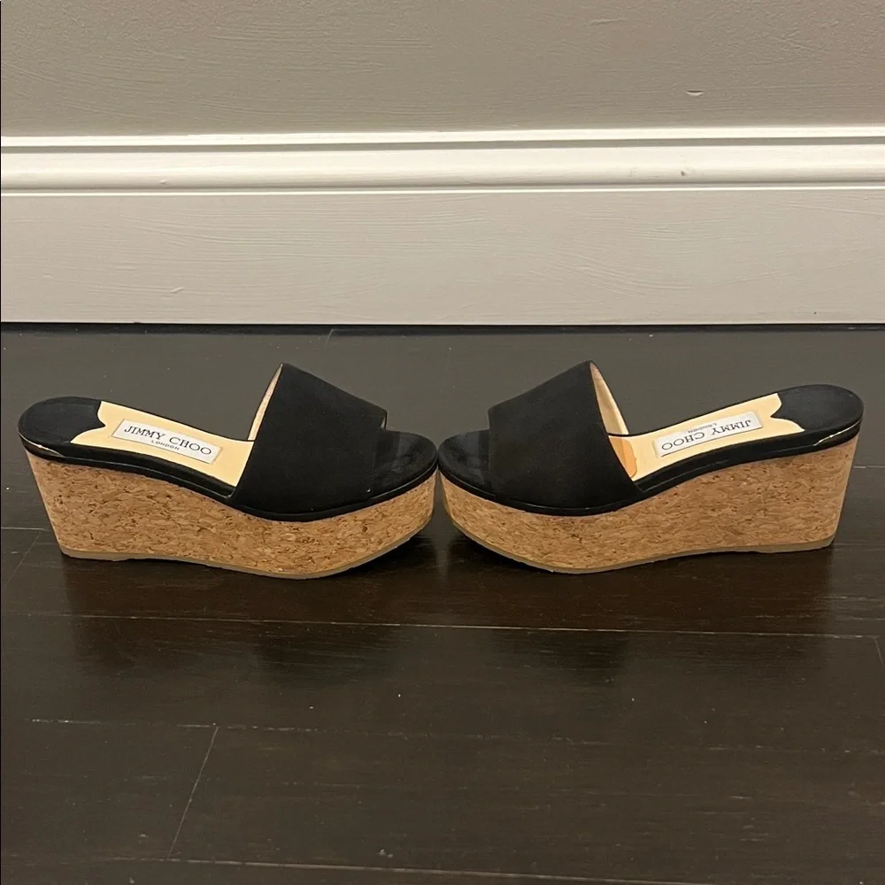 Jimmy Choo Black wedges size 4 - Picture 3 of 6